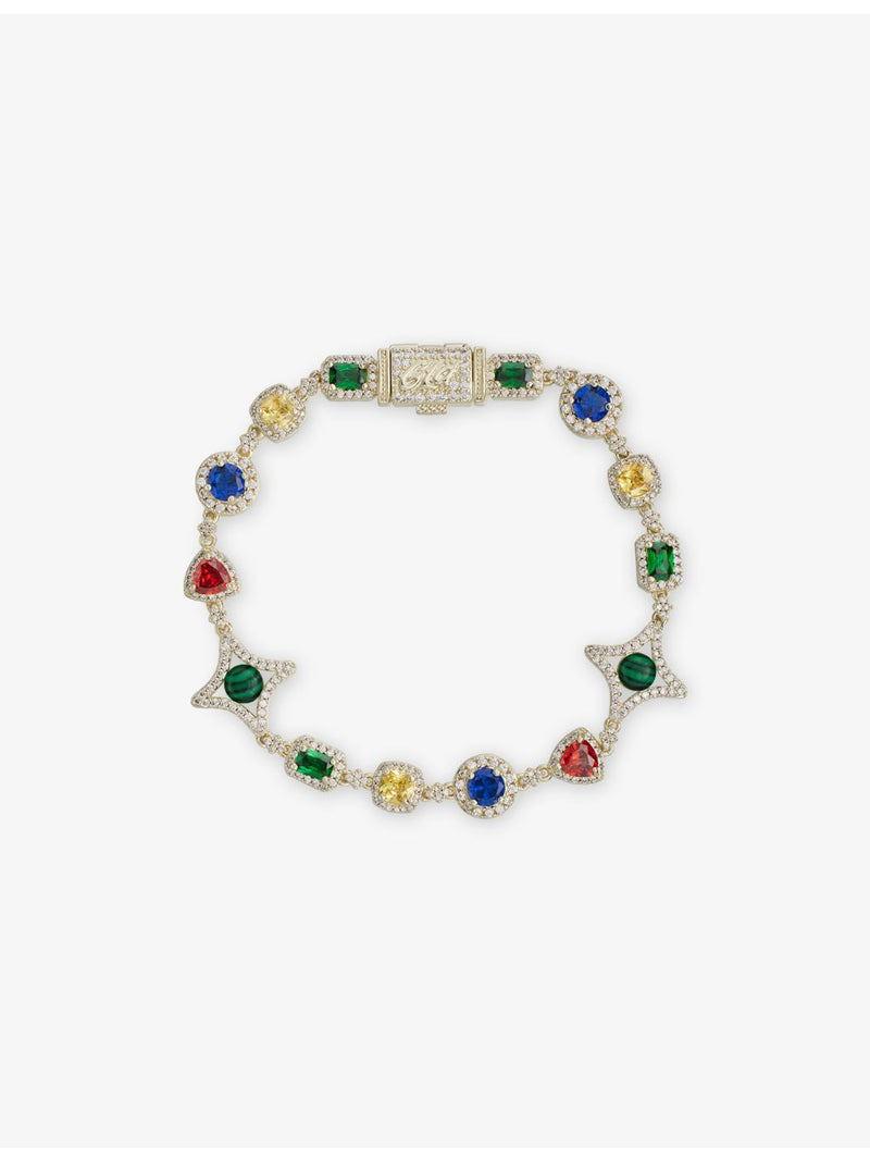 GLD gold-plated chain bracelet with cubic zirconia stones - British product