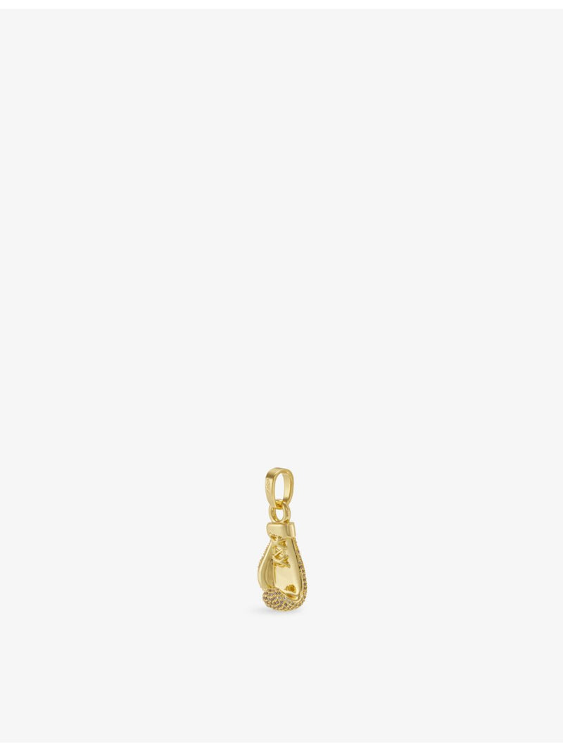 Boxing glove pendant 18ct gold-plated with cubic zirconia, UK version