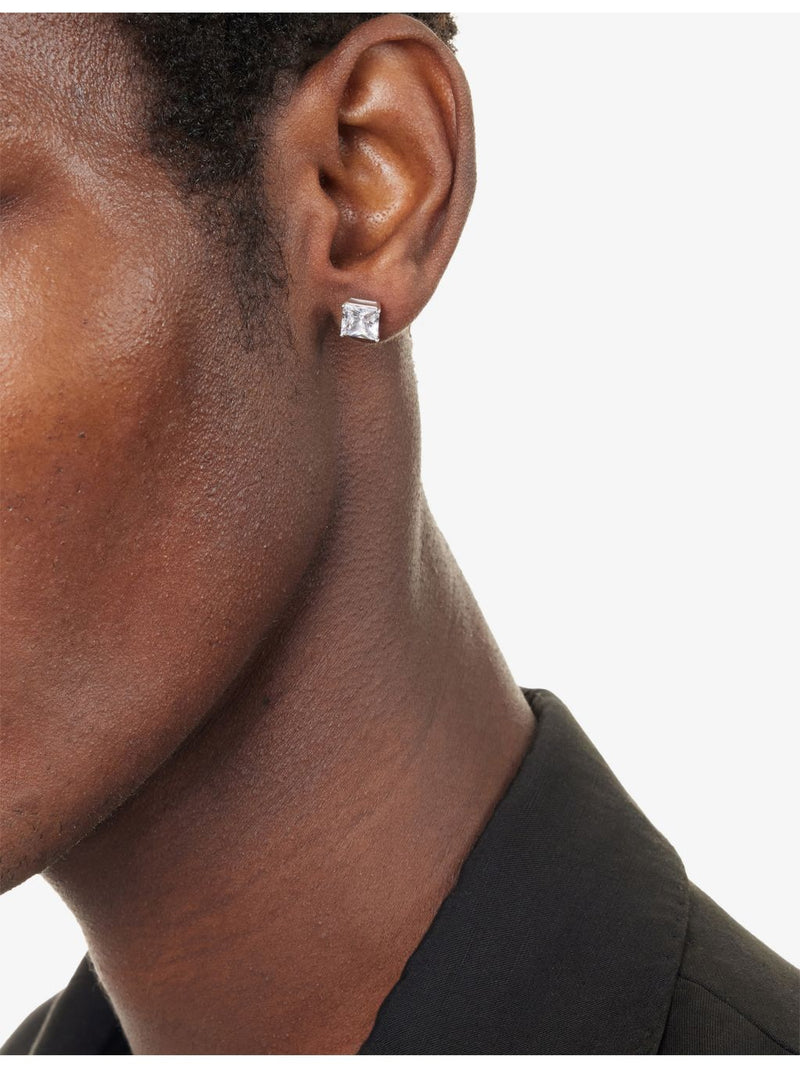 GLD rhodium plated square stud earrings 7mm, imported from the UK