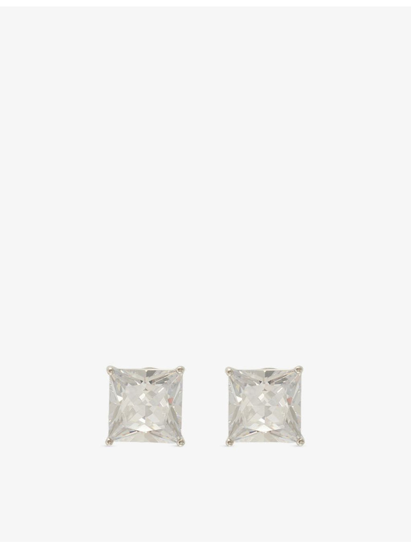 GLD rhodium plated square stud earrings 7mm, imported from the UK
