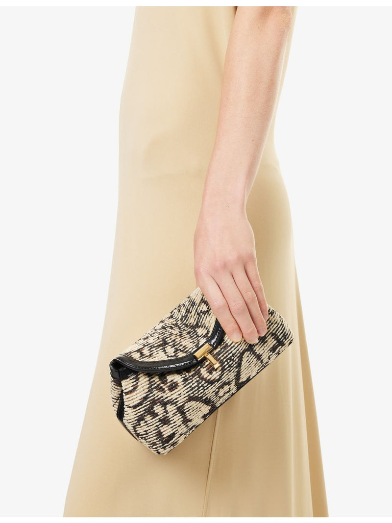 Totême Mini T-Lock woven clutch bag 20cm (British brand)