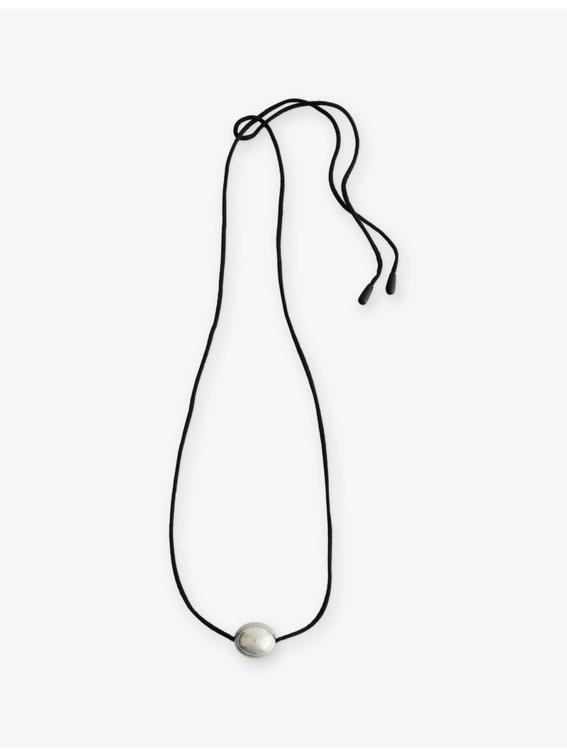 Annika Inez small ellipse cotton and sterling-silver necklace (British brand)