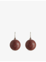 selfridges Annika Inez Sphere Stone 925 Sterling Silver Jasper Drop Earrings 2.5cm- Buy online at McGrocer
