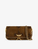 Zadig & Voltaire Rock Western suede clutch bag, UK version