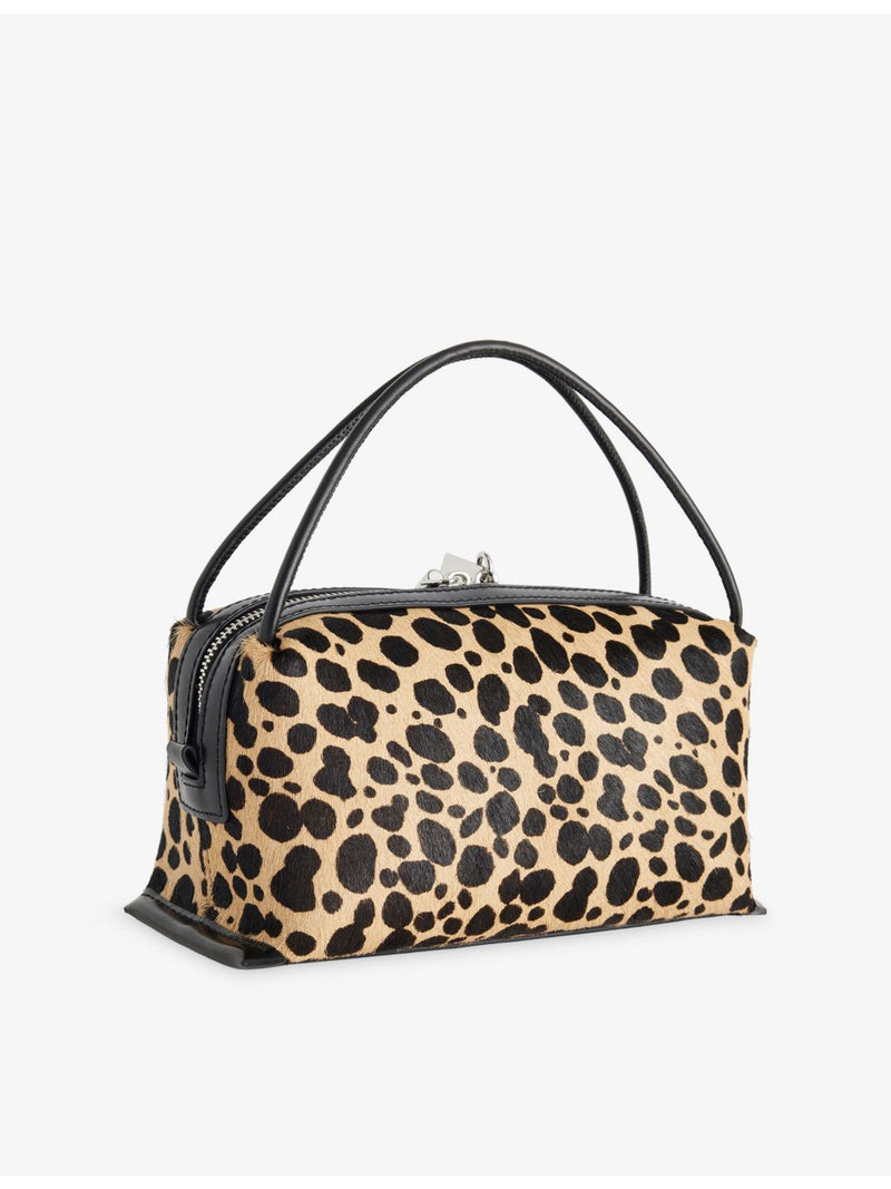 Café mini cheetah-print calf-hair shoulder bag - British product
