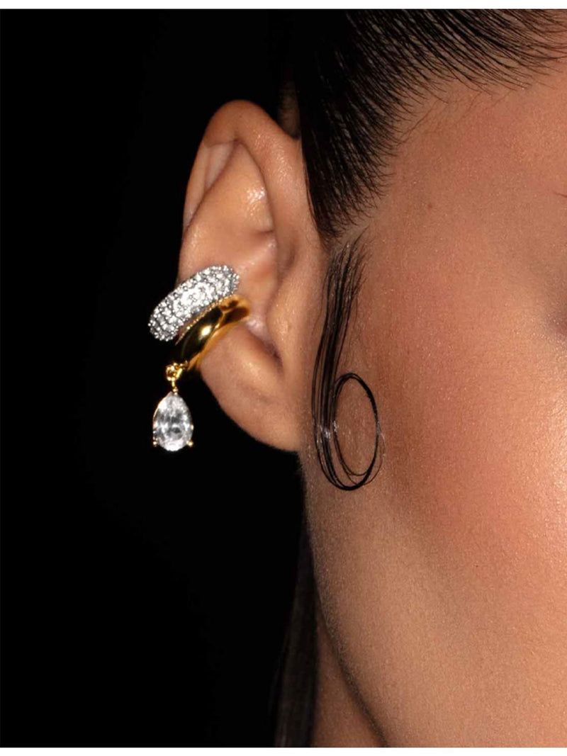 PHORIA pear drop ear cuff 18ct gold vermeil sterling silver, imported from the UK