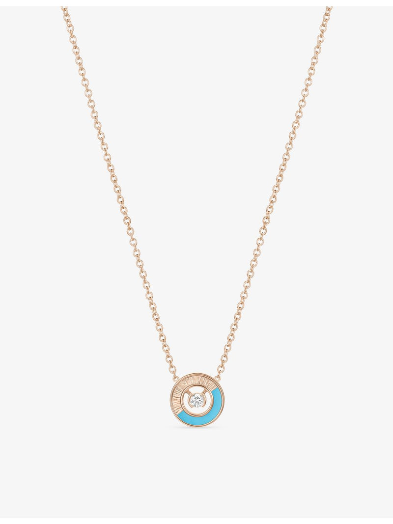 Piaget 18ct rose gold turquoise diamond pendant necklace, UK version