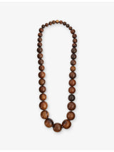 selfridges Mosquito Postitano Oak Wood Beaded Necklace 80cm Drop- Buy online at McGrocer
