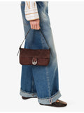 Staud Harlow suede shoulder bag with Moon buckle, (British brand)