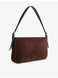 Staud Harlow suede shoulder bag with Moon buckle, (British brand)