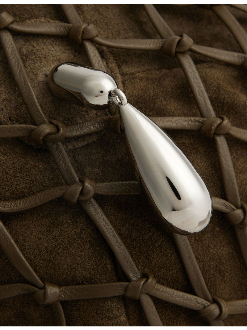 Savette macrame suede and leather pouch 22cm, imported from the UK