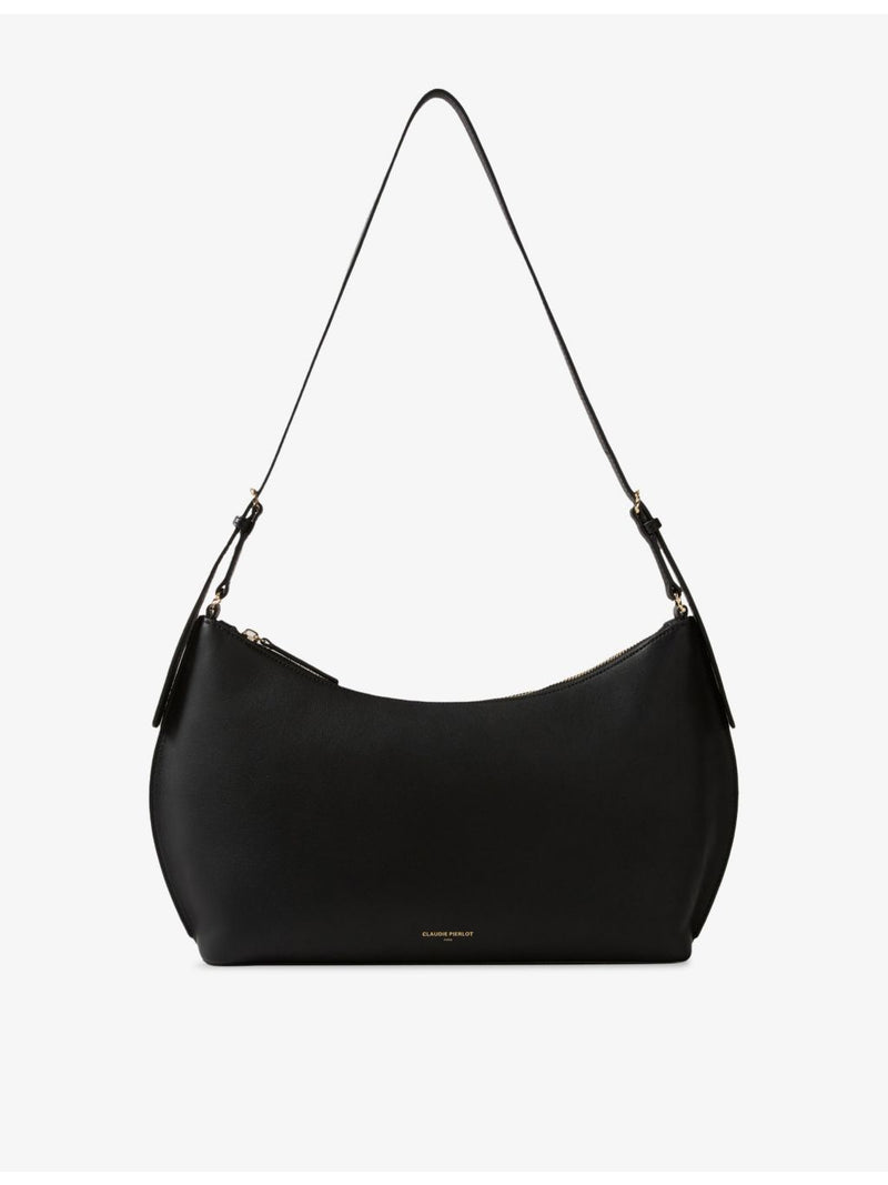 Claudie Pierlot leather shoulder bag with gold-tone logo plaque - British product
