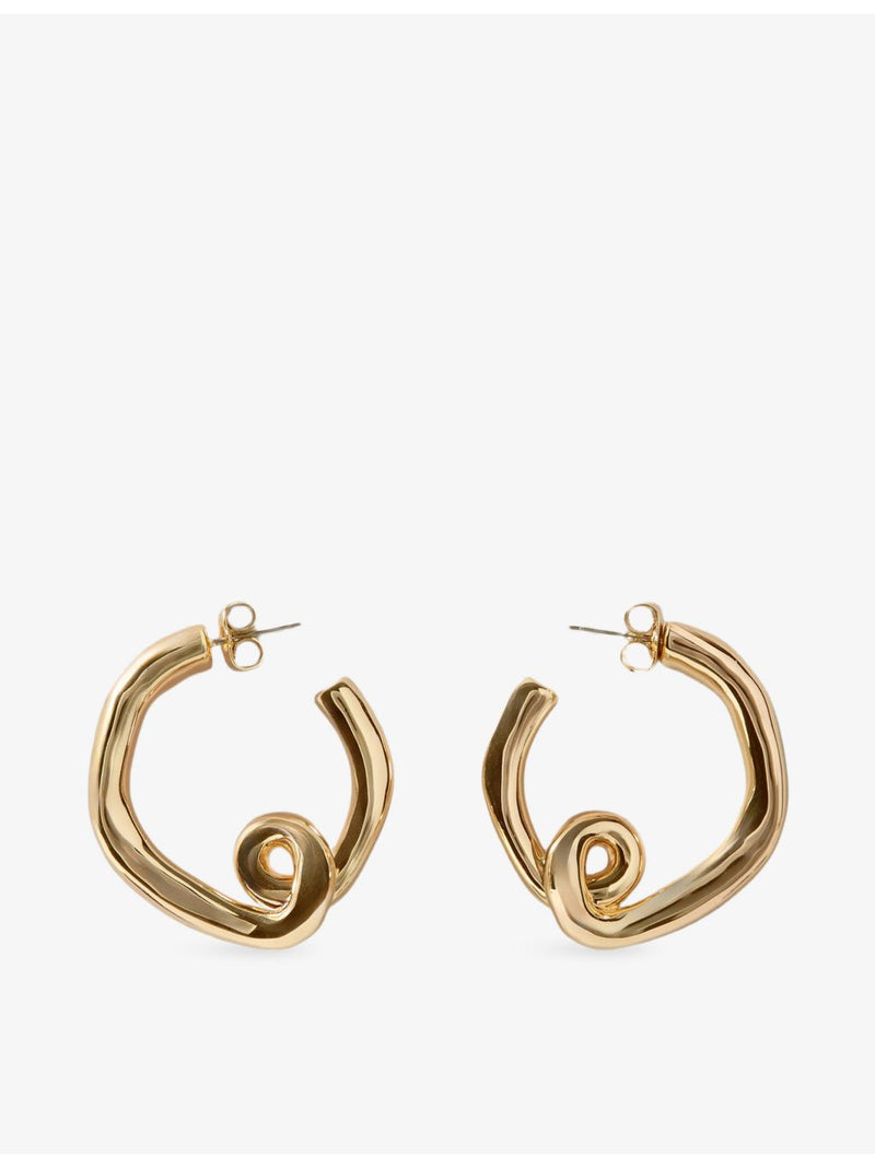 Claudie Pierlot gold-plated brass stud earrings with sculptural hoop - British product