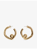 Claudie Pierlot gold-plated brass stud earrings with sculptural hoop - British product