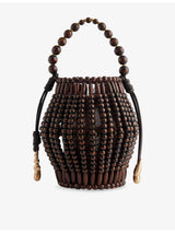 selfridges Cult Gaia Lanterna Wood Top-Handle Bag- Buy online at McGrocer