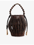 Cult Gaia Lanterna wood top-handle bag with brass hardware, UK version