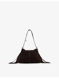Maje suede shoulder bag with fringing, imported from the UK