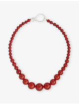 selfridges Beatriz Palacios Folklore Beaded Red Agate Sterling Silver Necklace- Buy online at McGrocer