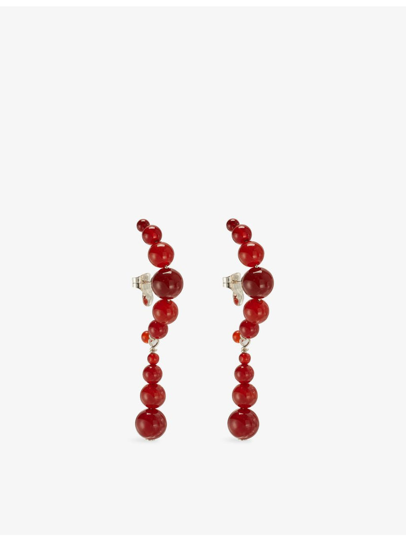 Beatriz Palacios sterling silver red agate earrings - British product
