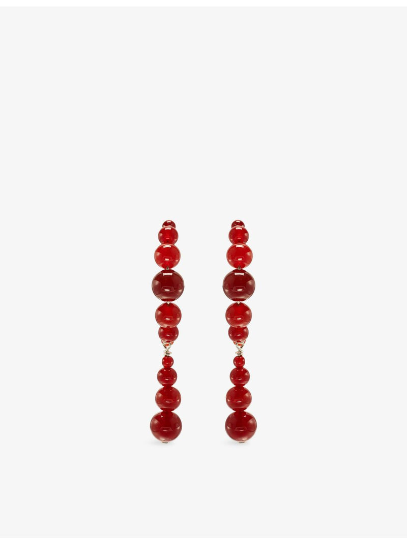 Beatriz Palacios sterling silver red agate earrings - British product