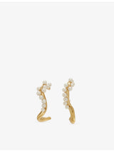 selfridges Beatriz Palacios Pearled Wave Gold-Plated Sterling-Silver Earrings- Buy online at McGrocer