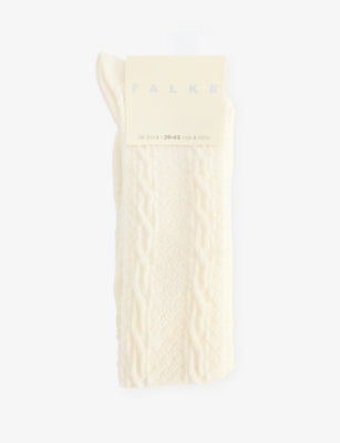 FALKE knee-high wool-blend socks, imported from the UK