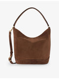 Sandro Tangoso suede bucket bag with gold-tone hardware (British brand)