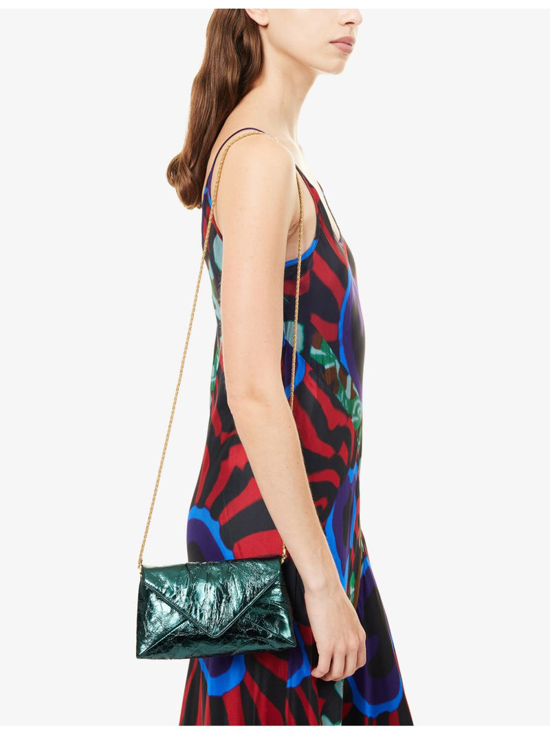 Dries Van Noten small envelope leather pouch with chain strap, (British brand)