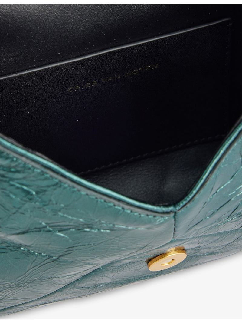 Dries Van Noten small envelope leather pouch with chain strap, (British brand)
