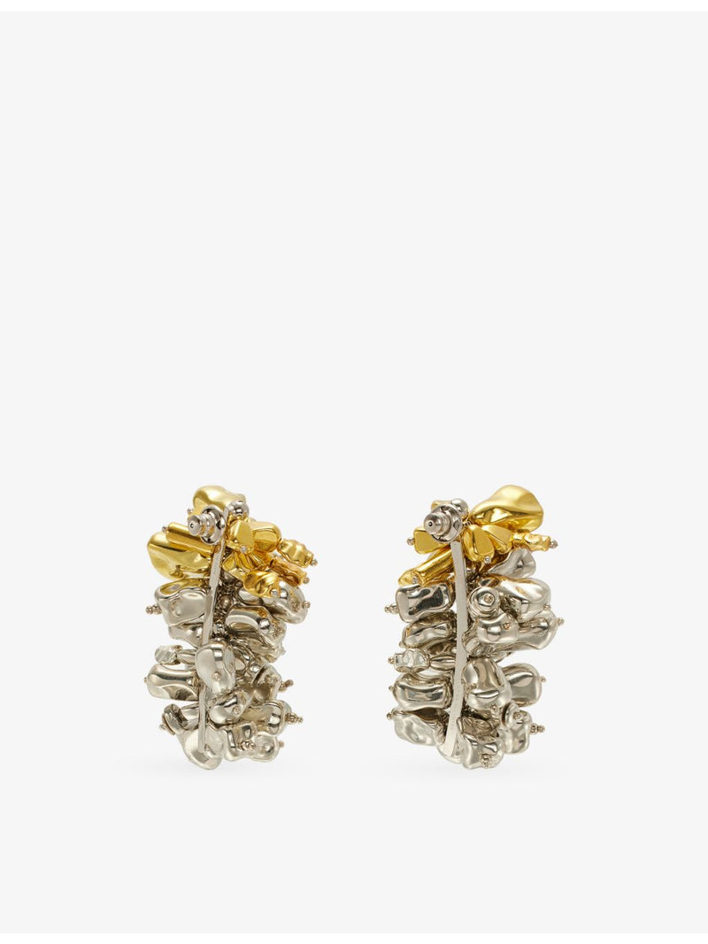 Dries Van Noten brass cluster earrings, imported from the UK