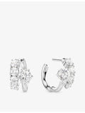 Swarovski rhodium-plated cubic zirconia hoop earrings 1.5x1x1.9cm, UK version