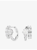 selfridges Swarovski Matrix Rhodium-Plated Cubic Zirconia Hoop Earrings 1.5 x 1 x 1.9 cm- Buy online at McGrocer
