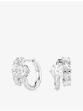 Swarovski rhodium-plated cubic zirconia hoop earrings 1.5x1x1.9cm, UK version
