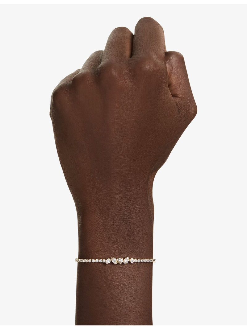 Swarovski cubic zirconia bracelet 18ct yellow-gold plated (British brand)