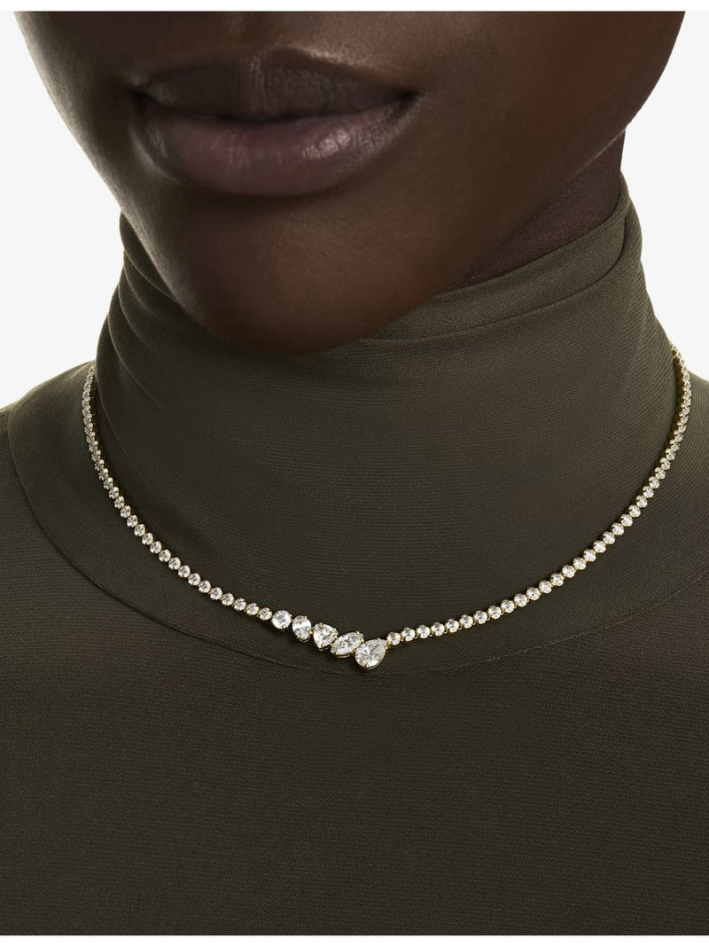 Swarovski gold-plated cubic zirconia necklace 38-45 cm, imported from the UK