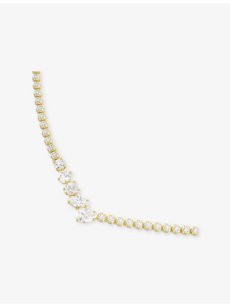 Swarovski gold-plated cubic zirconia necklace 38-45 cm, imported from the UK