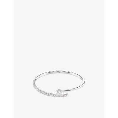 selfridges Swarovski Matrix Rhodium-Plated And Cubic Zirconia Bangle- Buy online at McGrocer