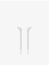 selfridges Swarovski Mesmera Rhodium-Plated and Cubic Zirconia Drop Earrings 7 x 1.2 cm- Buy online at McGrocer