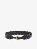 Sandro Interlaced Stud-Embellished Leather Belt