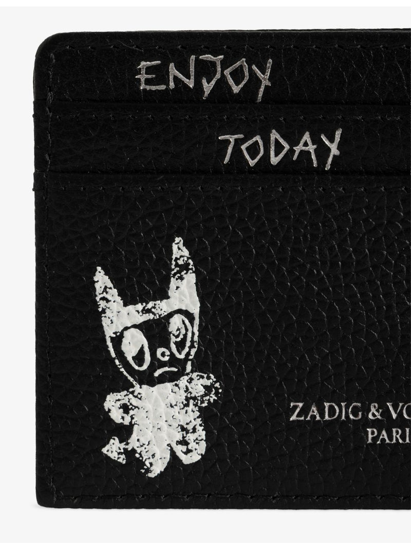 Zadig&Voltaire leather cardholder with tag print - British product
