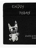 Zadig&Voltaire leather cardholder with tag print - British product