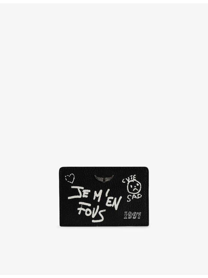 Zadig&Voltaire leather cardholder with tag print - British product