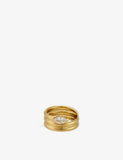 Indigo Lune Cassie 18ct Gold-Plated Stainless-Steel and Cubic Zirconia Ring