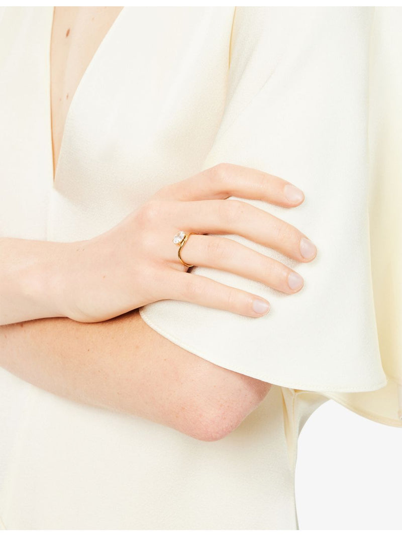 Indigo Lune Gia ring 18ct gold-plated stainless steel, imported from the UK