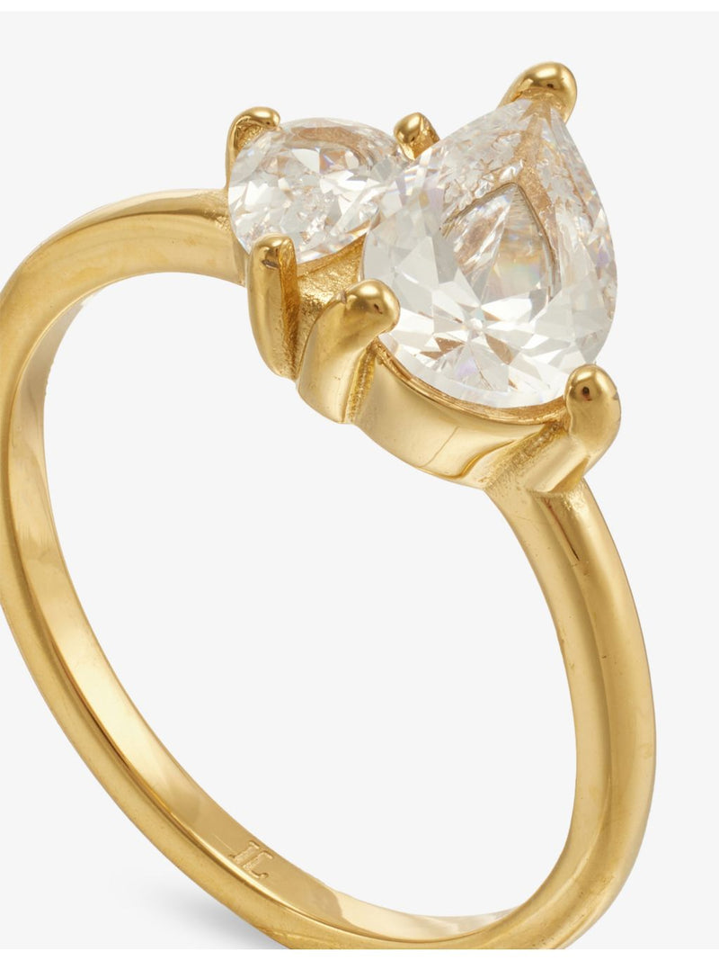 Indigolune Leesha 18ct gold plated ring (British brand)