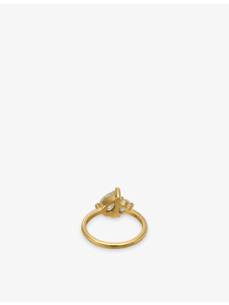 Indigolune Leesha 18ct gold plated ring (British brand)
