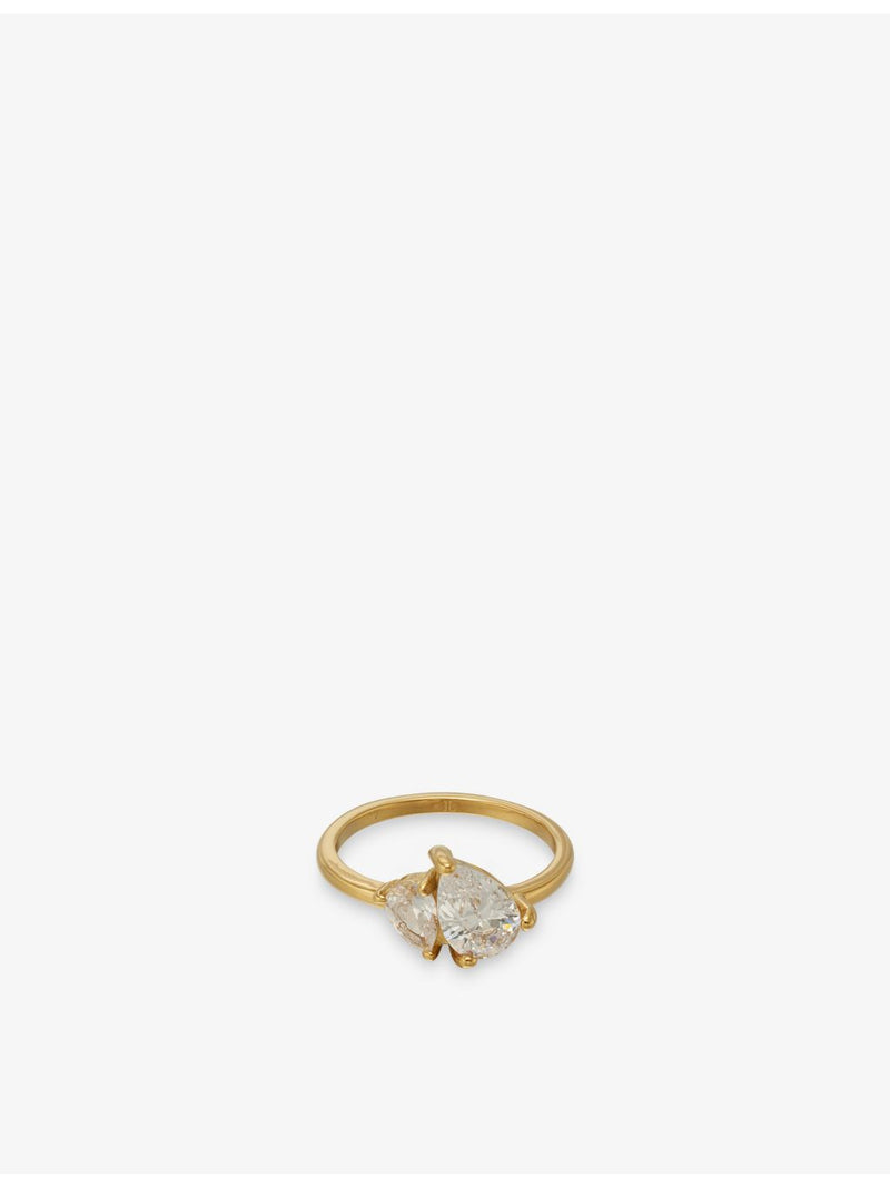 Indigolune Leesha 18ct gold plated ring (British brand)