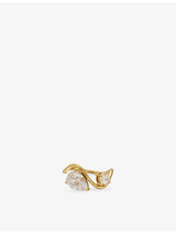 selfridges Indigo Lune Oraya 18ct Gold-Plated Stainless-Steel and Cubic-Zirconia Ring- Buy online at McGrocer