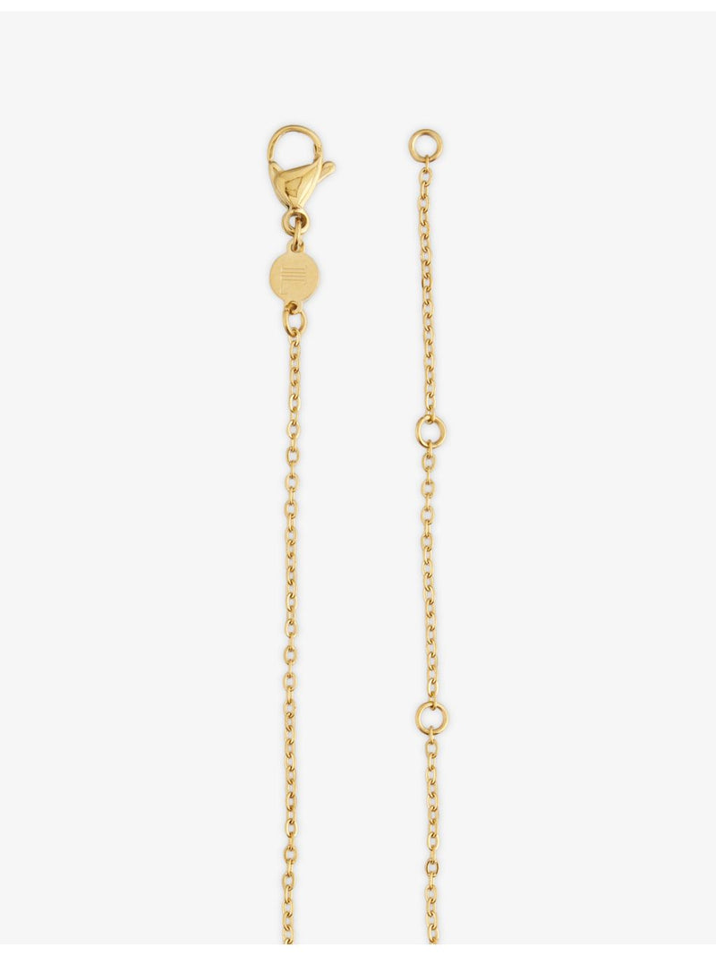 Indigo Lune necklace stainless steel 18ct gold plated cubic zirconia - British product