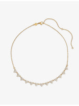 selfridges Indigo Lune Celina 18ct Gold Plated Stainless Steel and Cubic Zirconia Necklace- Buy online at McGrocer